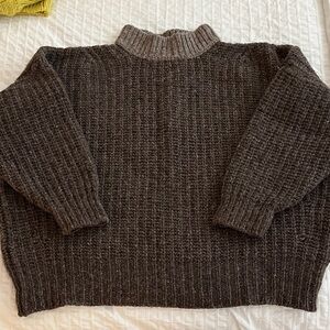 Babaa Jumper no 13 in Oak/Dark Mist Contrast Collar